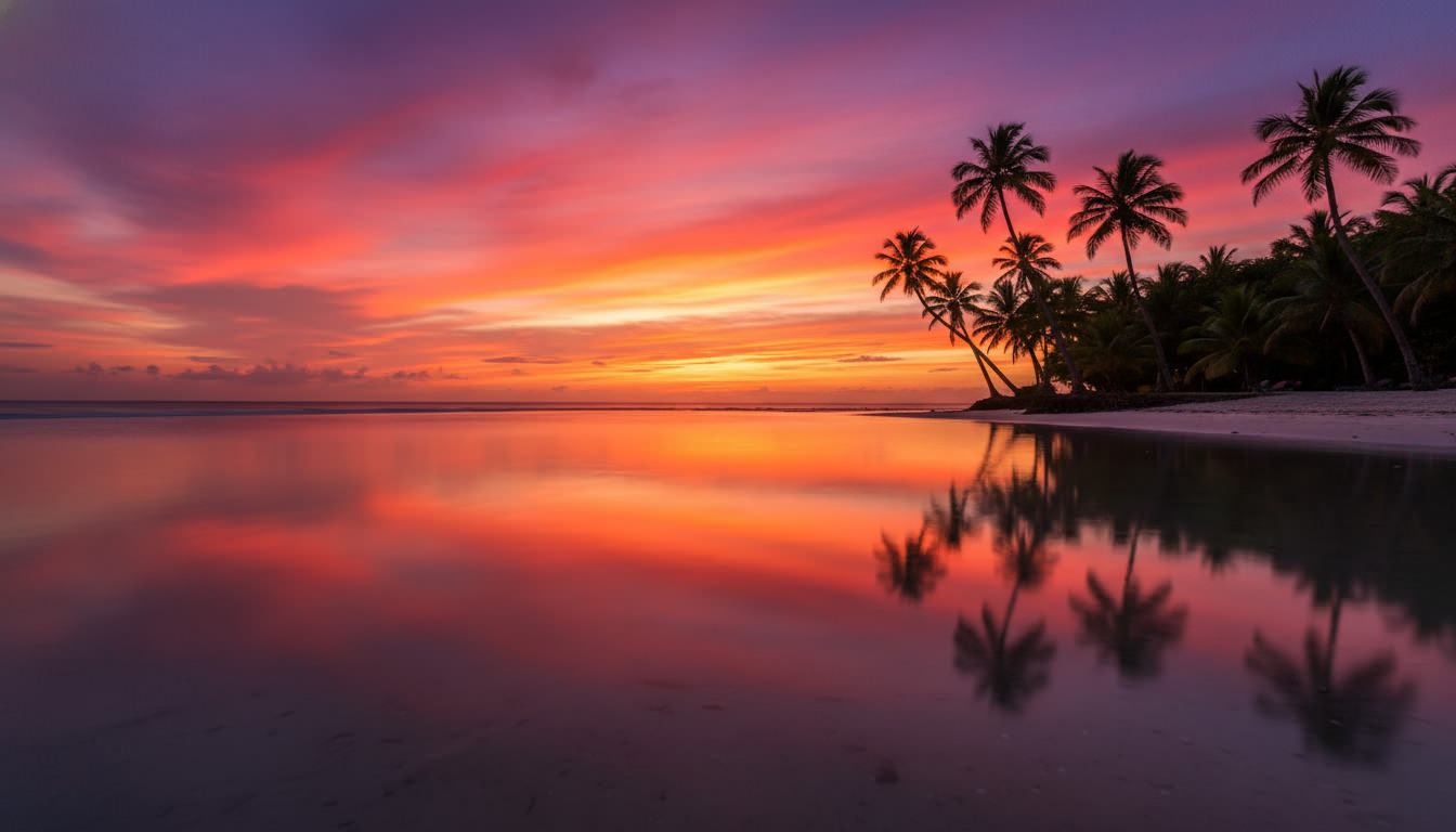 Coucher de soleil spectaculaire à l'Île Maurice